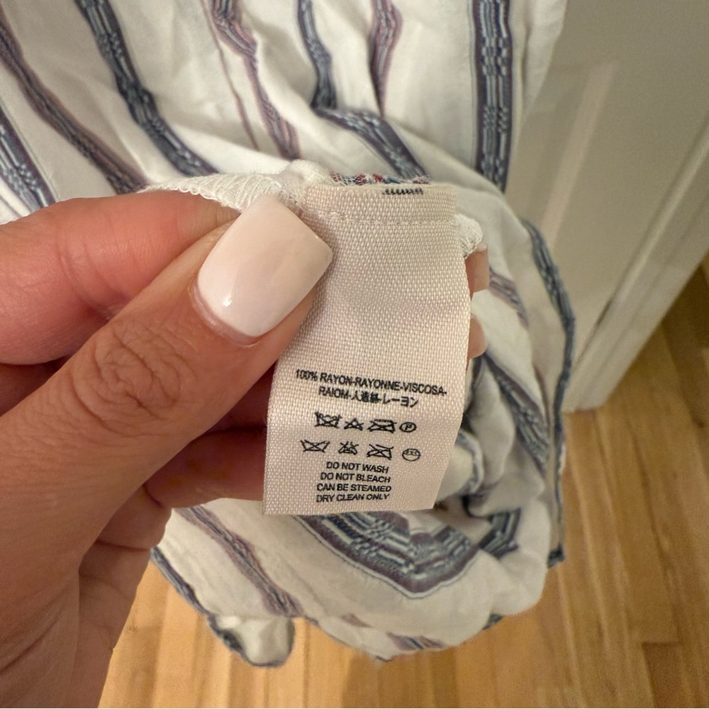 Christy Dawn White and Blue Striped Maxi Dress - Picture 6 of 7
